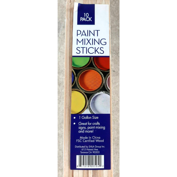 Paint Mixing Sticks SHLA 1 Pack of 10 Size 12" X 1” Long - Picture 2 of 3